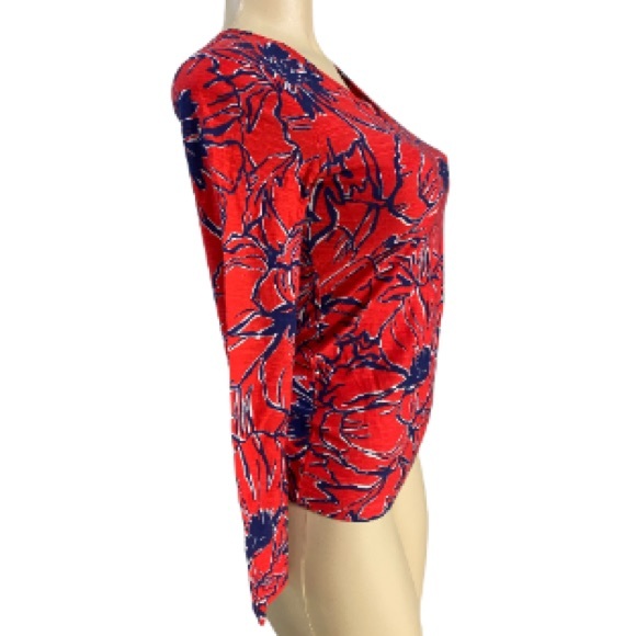 Lilly Pulitzer Mandy V Neck long sleeves in red - Picture 3 of 5